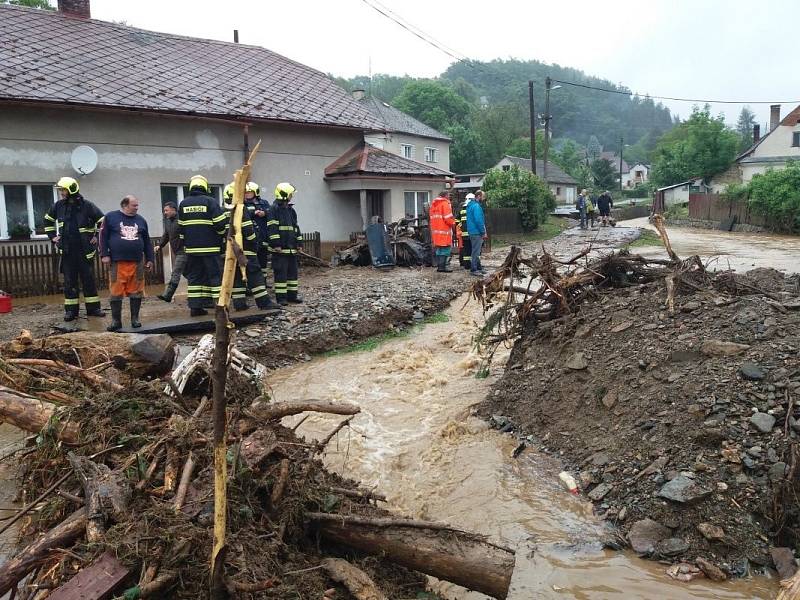 Břevenec, 8. června 2020 ráno. Následky bleskové povodně