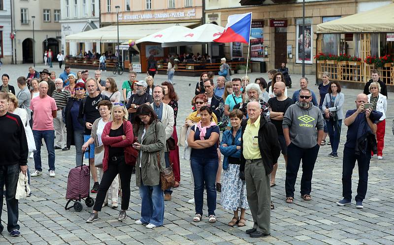 Připomenutí okupace na Horním náměstí v Olomouci.