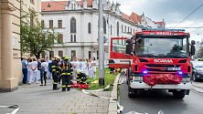 Na Klinice zubního lékařství Fakultní nemocnice Olomouc hořelo, cvičně.