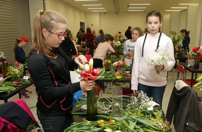 Příprava exponátů do floristické soutěže v rámci Flory Olomouc 2017