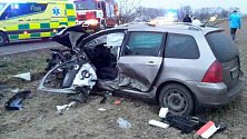 Dopravní nehoda dvou aut u Grygova
