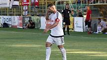 Fotbalisté HFK Olomouc (v bílém) prohráli v 1. kole MOL Cupu se Zbrojovkou Brno 0:3.