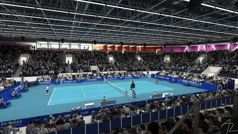 Vizualizace přestavby zimního stadionu na Městskou halu Olomouc