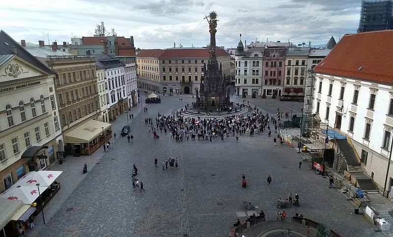 Připomenutí okupace na Horním náměstí v Olomouci.