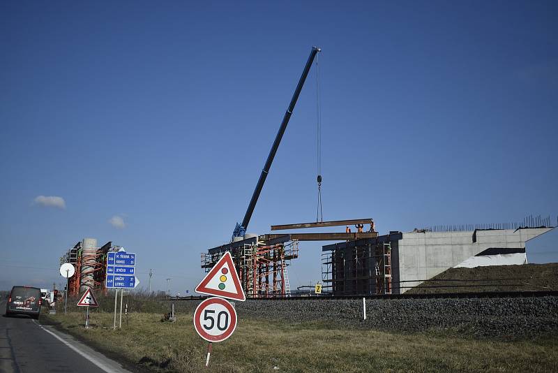 Prostějov - stavba severního obchvatu, březen 2021