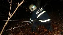 Zásah hasičů u nezdařeného pokusu o pokácení vzrostlého stromu v Hrubé Vodě