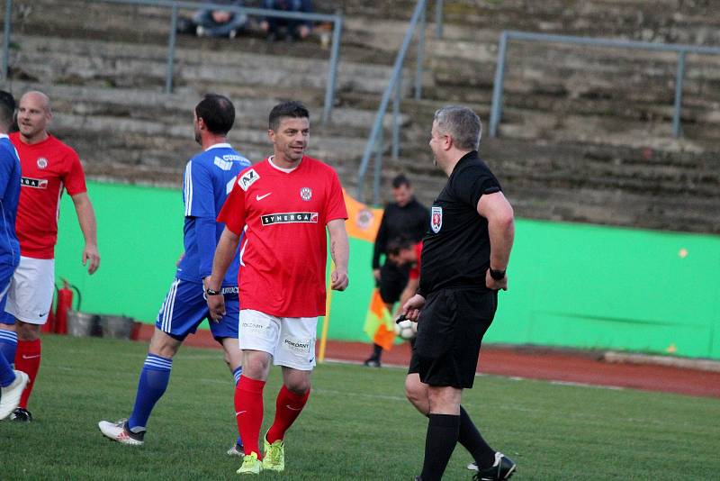 Za Lužánkami se ve čtvrtek utkaly legendy Zbrojovky Brno a Sigmy Olomouc. Duel skončil remízou 4:4.