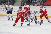 Utkání 8. kola hokejové extraligy mezi HC Bílí Tygři Liberec a HC Olomouc.