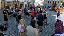 Připomínka okupace 1968 na Horním náměstí v Olomouci, 21. 8. 2020