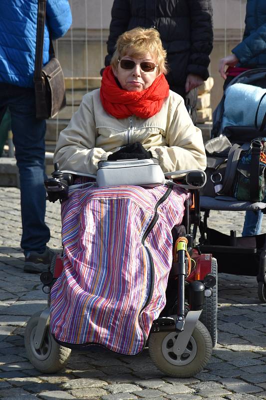 Rozlučka Milana Langera a jeho týmu před cestou do Santiaga de Compostela na Horním náměstí v Olomouci, 21. 3. 2019