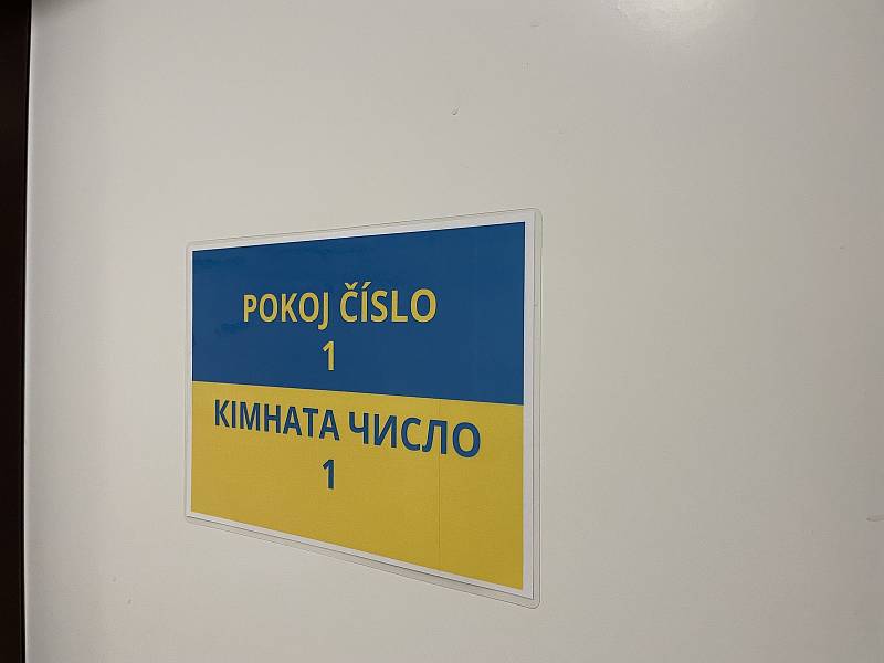 Krajské asistenční centrum pomoci Ukrajině v prostorách Hanáckých kasáren v centru Olomouce, 8. března 2022