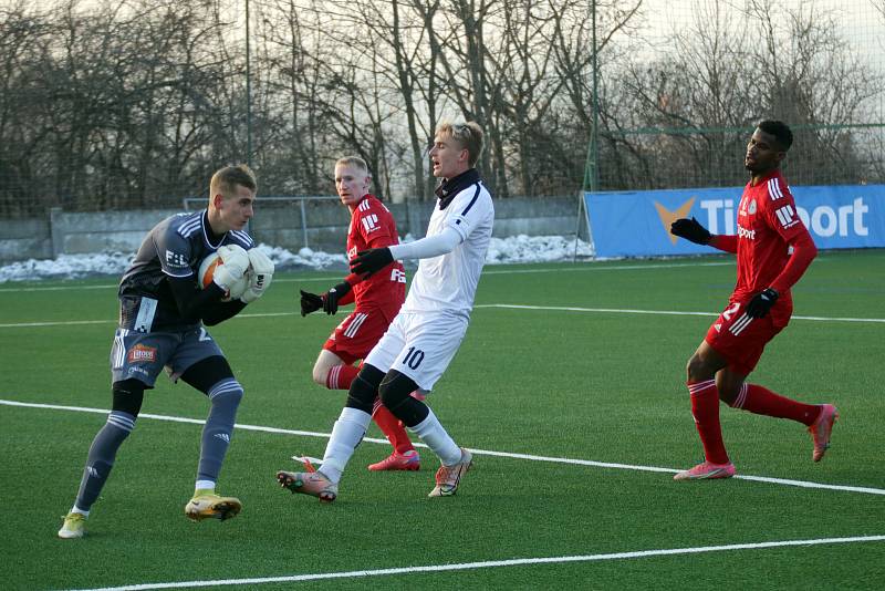 Fotbal Vyškov vs. Sigma Olomouc. Václav Jemelka, Florent Poulolo, Tadeáš Stoppen