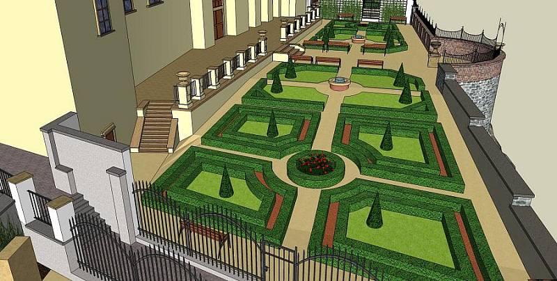 Vizualizace proměny parkánových zahrad UP nad Bezručovými sady. Autor vizualizací Ondřej Sadílek 