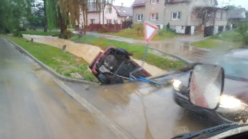 Vyplavený Šumvald a Břevenec, 8. června 2020 ráno