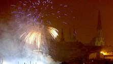 Novoroční ohňostroj v Olomouci. Ilustrační foto