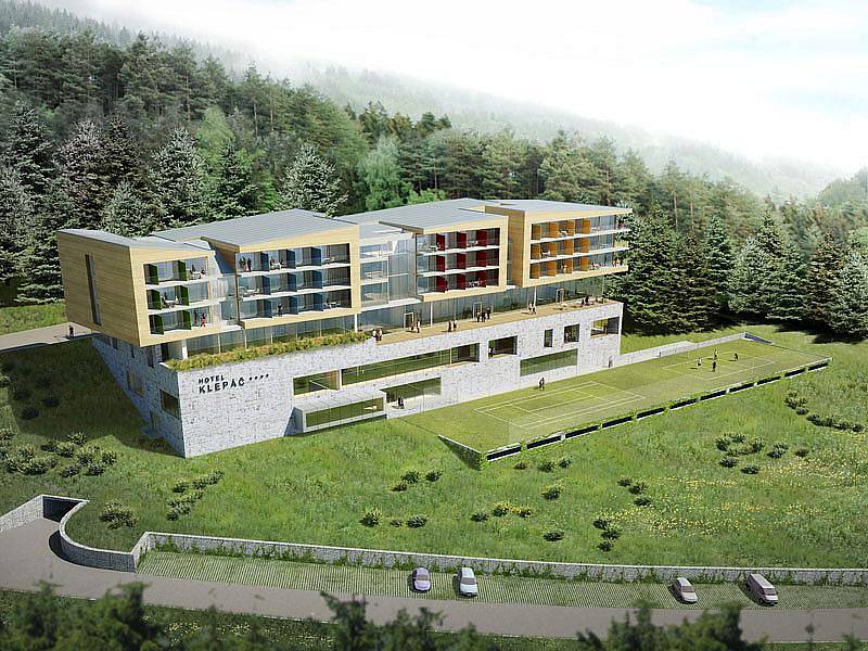 Vizualizace nového čtyřhvězdičkového hotelu v areálu v Dolní Moravě