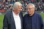 Karel Brückner a Petr Uličný na Zápase století v září 2019 na Andrově stadionu v Olomouci