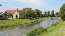 Řeka Morava mezi mostem v Komenského a Klášterním Hradiskem v Olomouci