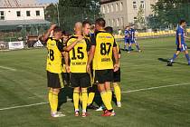 Fotografie ze zápasu 1. kola divize E mezi celky FK Nové Sady a FC TVD Slavičín (výsledek 1:3, hráno 5.8.2022)