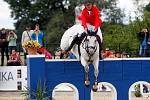 Zdeněk Hruška a Calata. Světový pohár v jezdeckém areálu Equine Sport Centre v Olomouci