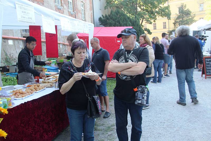 Festival plný netradičních pokrmů Extreme food festival v areálu Letního kina v Olomouci.