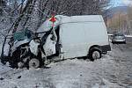 Dopravní nehoda mezi Heřmanovicemi a Zlatými Horami
