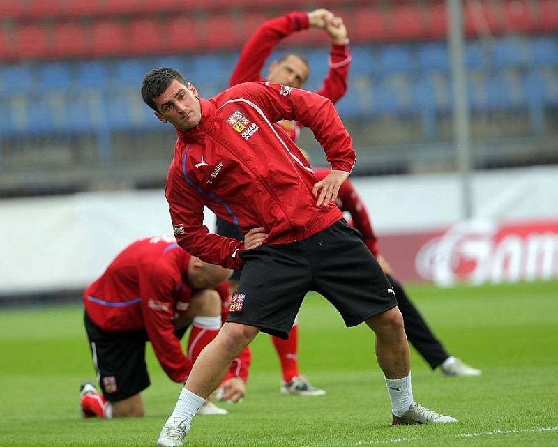 Trénink české fotbalové reprezentace na Andrově stadionu v Olomouci