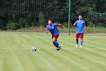 Fotbalisté Litovle (v červeném) porazili v krajském přeboru doma Želatovice 4:1.