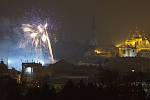 Novoroční ohňostroj v Olomouci 1. ledna 2015