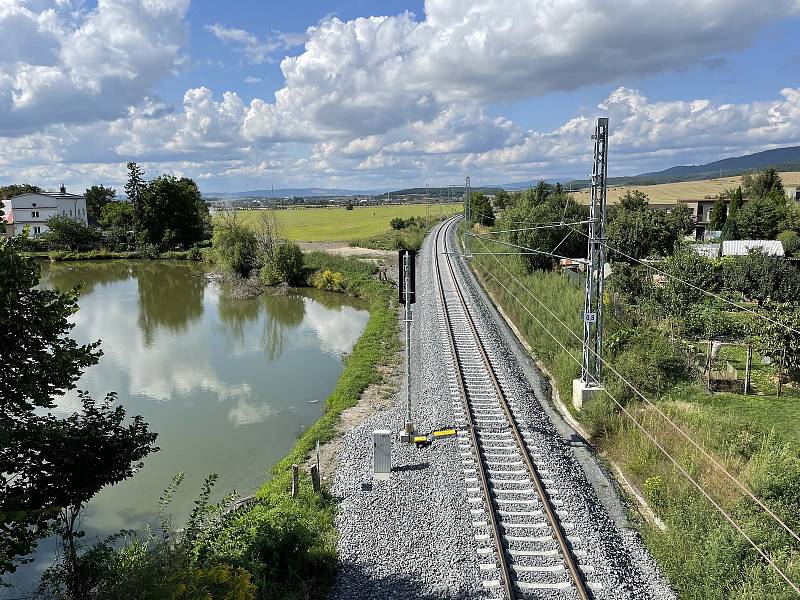 Modernizovaná trať 290, úsek Šternberk-Uničov, 23. srpna 2021