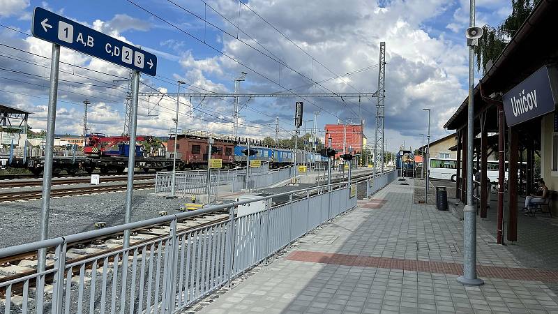 Modernizovaná trať 290, úsek Šternberk-Uničov, Uničov, 23. srpna 2021