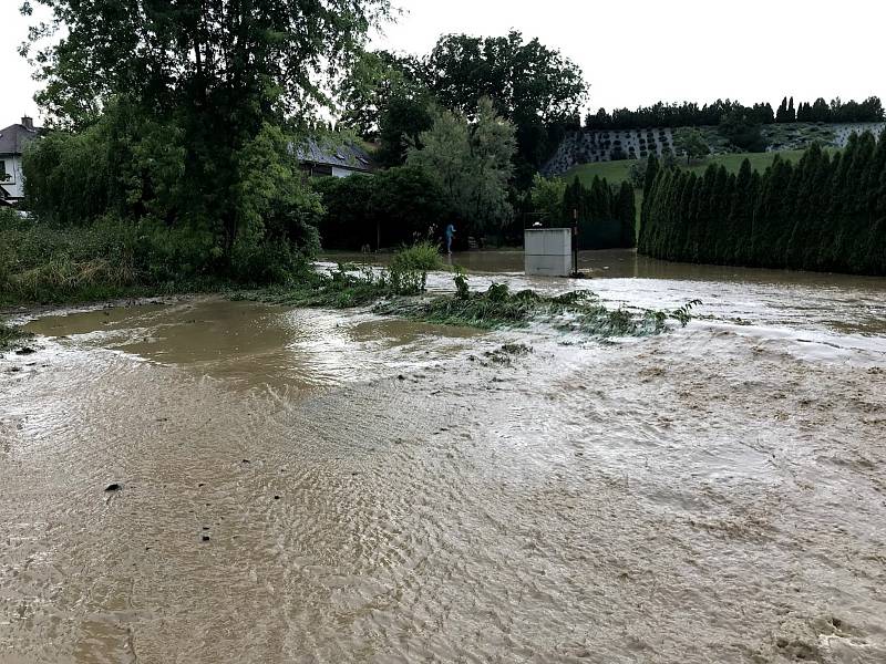 Zaplavená Cholina po bouřce, 1. 7. 2019