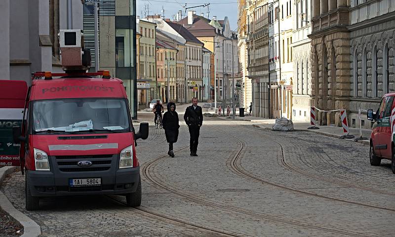 Ulice 8. května v Olomouci ke konci listopadu 2020