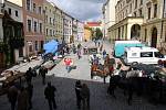 Natáčení ruského televizního seriálu Tři mušketýři v ulicích Olomouce