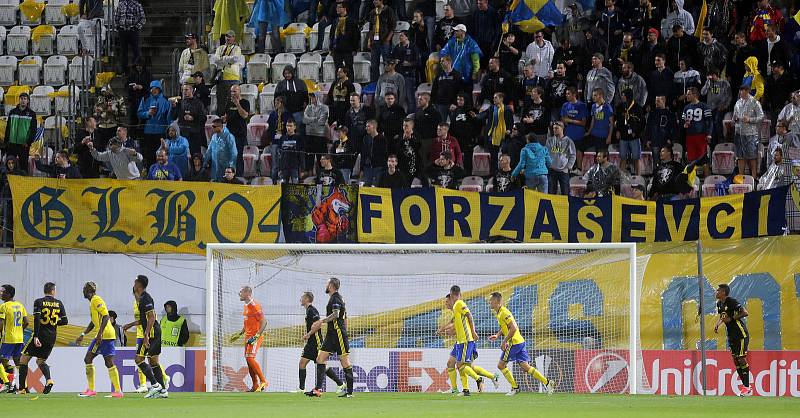 Zápas Evropské ligy FC FASTAV Zlín - FC Sheriff Tiraspol na Andrově stadionu v Olomouci