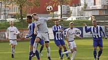 Fotbalisté 1. HFK Olomouc (v bílém) porazili Hranice 2:1.