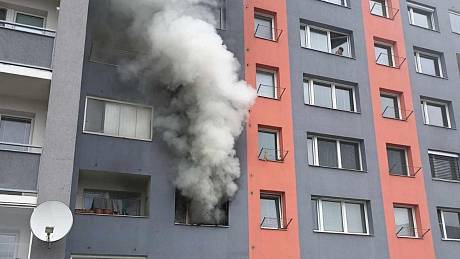 Požár v bytě v Olomouci. Ilustrační snímek