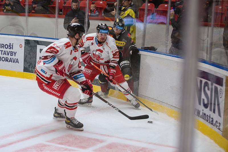 Utkání hokejové extraligy mezi HC Olomouc a HC Sparta Praha (4:0).