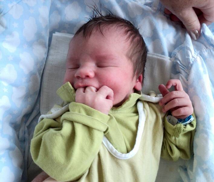 Kilián Doležal, Litovel, narozen 7. listopadu ve Šternberku, míra 52 cm, váha 3870 g