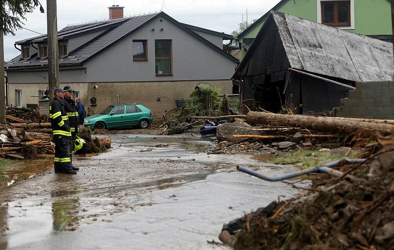 Břevenec po bleskové povodni, 8. června 2020 odpoledne