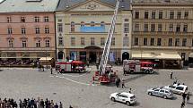 Cvíčení HZS Olomouckého kraje – požár v Moravském divadle Olomouc