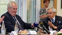 Prezident Zeman na návštěvě v přerovské Meoptě