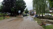 Šumvald, 8. června 2020 ráno. Následky bleskové povodně