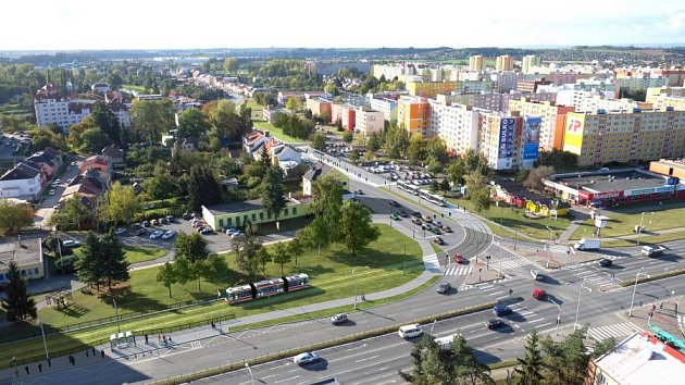 Napojení nové tramvajové trati z ulice Velkomoravská na ulici Rooseveltova, kde bude končit první etapa výstavby tramvajové trati na jižní olomoucká sídliště.