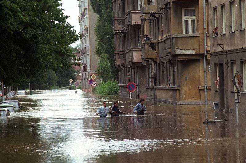 Olomouc, kpt. Nálepky, 9. července 1997 dopoledne