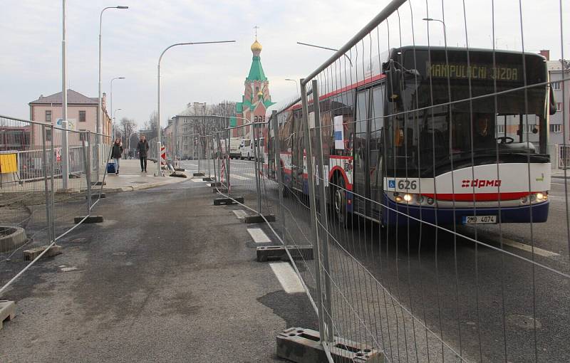 Nový most v Komenského ulici (u Bristolu) v Olomouci, 18. prosince 2019