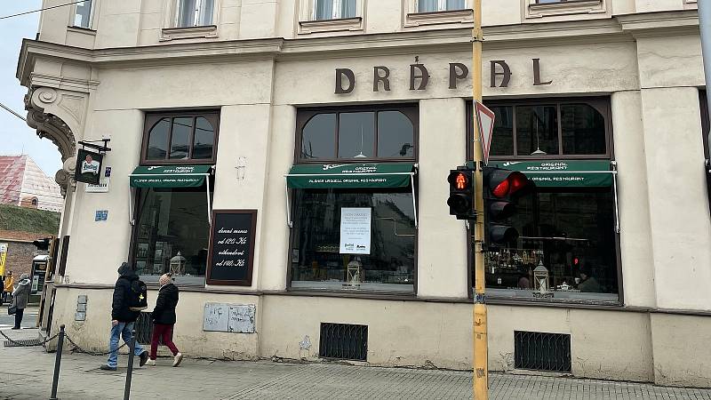 Restaurace Drápal v Olomouci, únor 2021