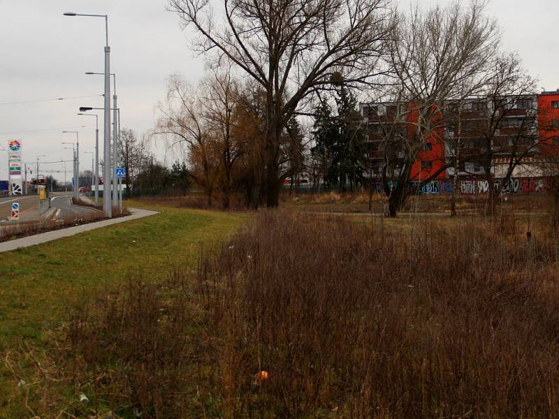 Plocha u Švýcarského nábřeží, kde olomoucká radnice plánovala park