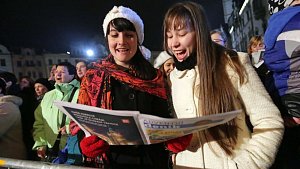 Česko zpívá koledy na Horním náměstí v Olomouci. Ilustrační foto