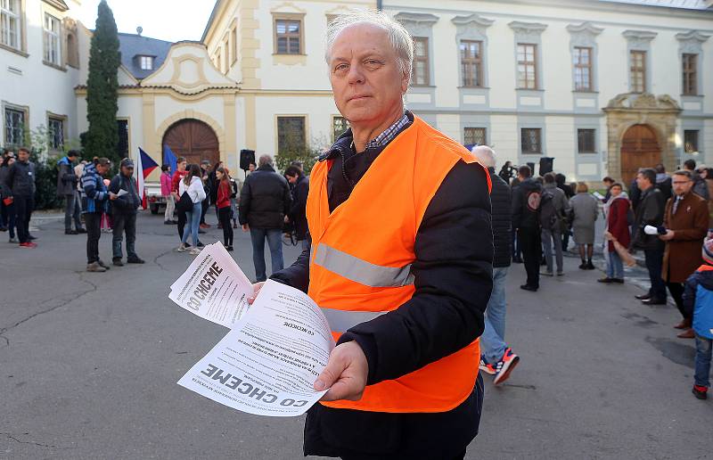 Demonstrace Kdo - když ne my. Kdy - když ne teď, pořádaná komunitou  2018+ Olomouc a Milion chvilek pro demokracii na rohu ulice Křížkovského a Wurmovy. Účastnilo se přibližně dvě stě  obyvatel.